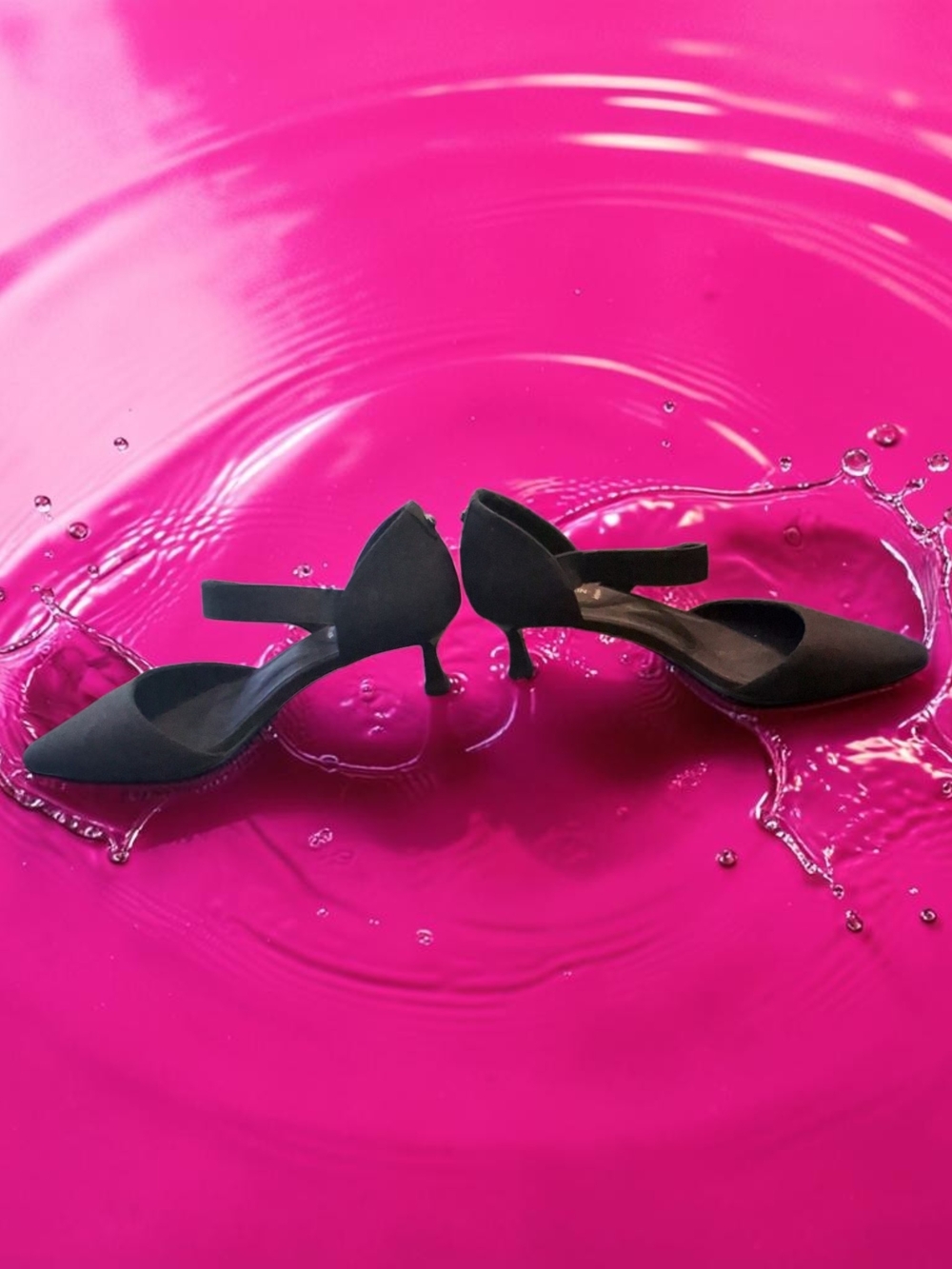 Anne Klein Black Pointed-Toe Cross-Strap Heels - Picture 5 of 8